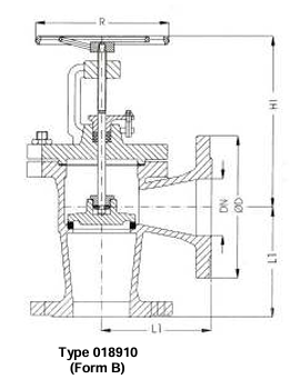 screwdown check-valves (SDNR), PN 16/DN100 straight type or angle type, DIN 86252-01