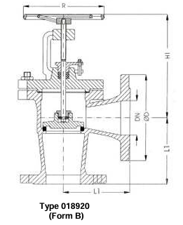 Screwdown Check-Valves (SDNR), PN 16/DN200 straight type or angle type, DIN 86252-02