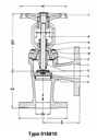 bellow sealed globe valves, PN 16/DN80,  straight type or angle type