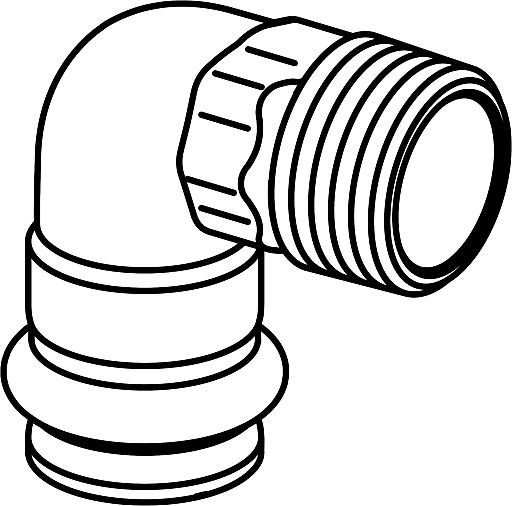 Sanpress, adapter elbow 90°, 127 329