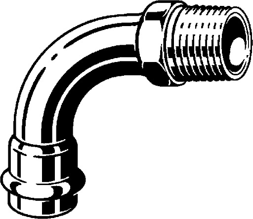 Sanpress Inox G, adapter elbow 90°, 486 020