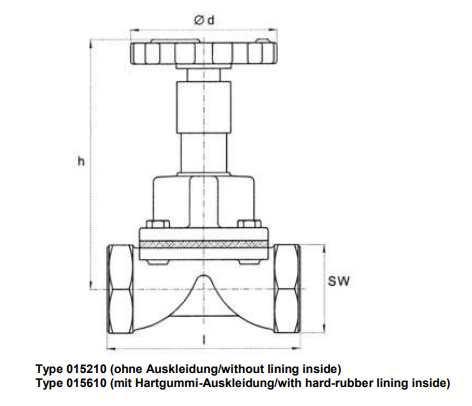 Diaphragm Valves, maintenance free, PN 10 cast iron EN-JL1040, G1 1/2''