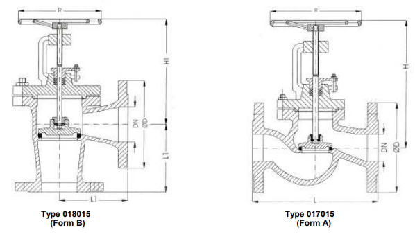 Stop-valves and angle stop-valves, PN 16/DN400