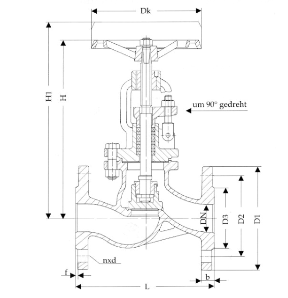 Straight Stop-Valves, PN 40/DN15
