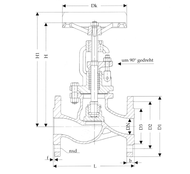 Straight Stop-Valves, PN 40/DN32