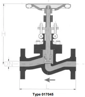 High-Pressure Stop Valves PN 63 - 160, DN25,  alloy steel G17CrMo5-5