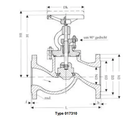 Straight Stop-Valves with throttle-disc, PN 16/DN15