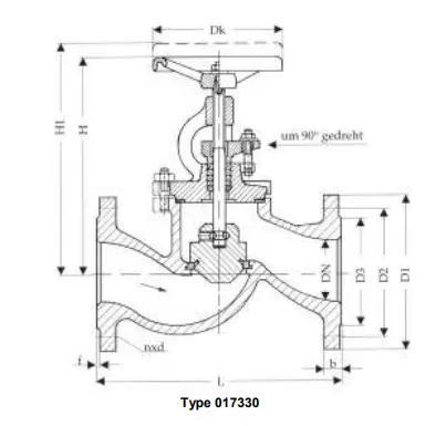 Straight Stop-Valves with throttle-disc, PN 16/DN15