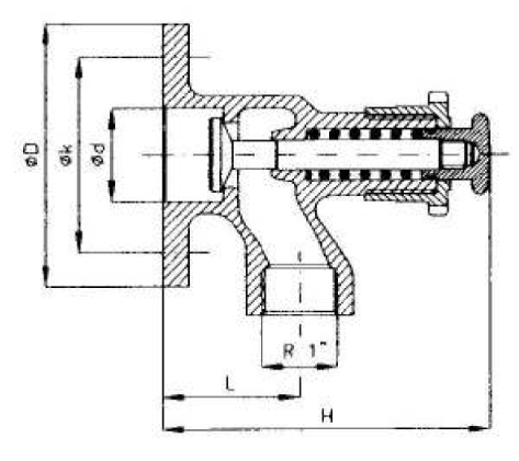 self closing valve nominal pressure PN 10/DN25