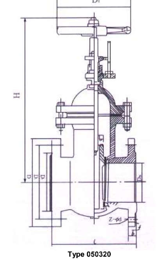 gate valves with indicator, flat body, PN 10/16, DN125 nodular iron EN-JS1049, DIN 3352-2
