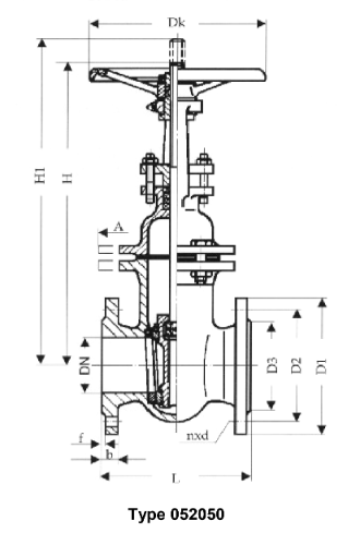 gate valves, oval body, PN 16/DN80 with outside, rising stem