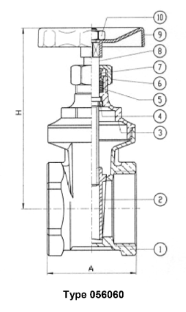 gate valve PN 16 bronze / brass G 4“