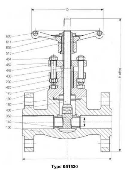 Gate valve, DN40 / PN40