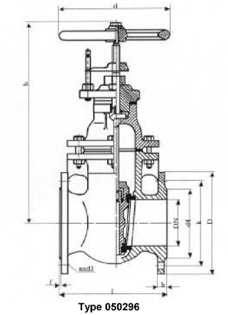 Gate valves, flat body, PN 10/16, DN200, for transformer oil, with inside, non-rising stem