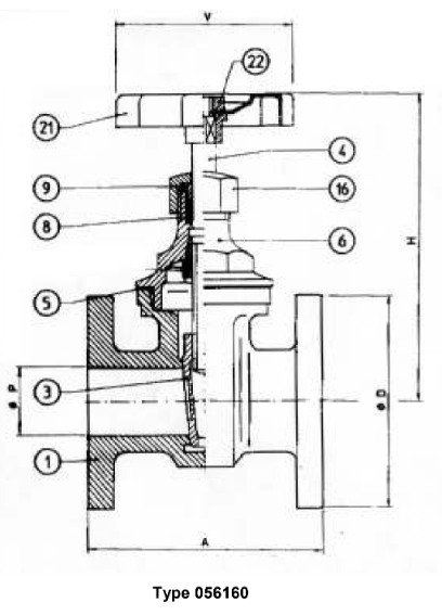 Flanged gate valve PN16 / DN 020