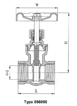 Gate valve PN16 , G 1 1/4''