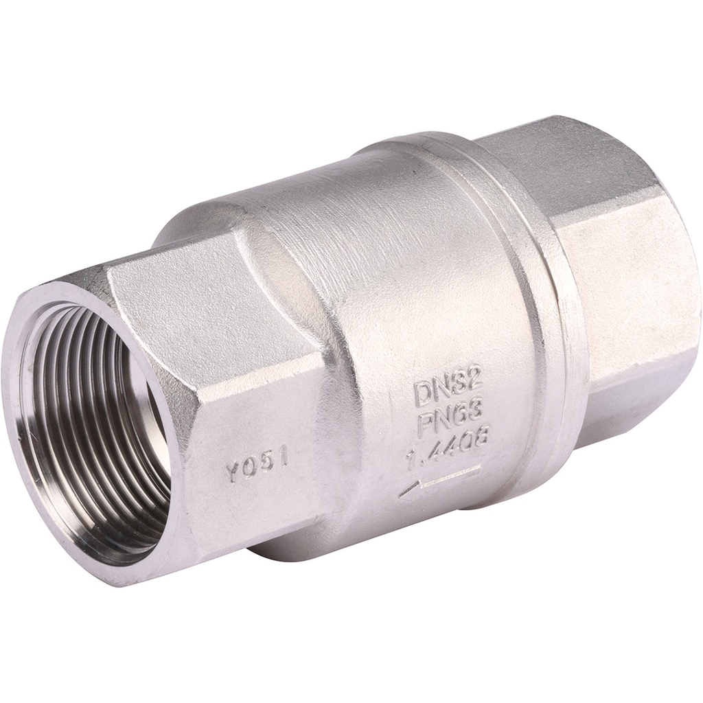 STAINLESS STEEL CHECK V. 329 BSP 1" FF PTFE seat Spring Check All positions  