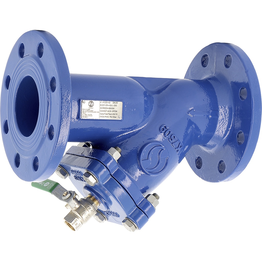 CAST IRON Y-STRAINER 233 PN10/16 DN80 Epoxy coated EN-GJL-250 / F304 screen  