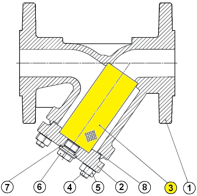 ST. STEEL SCREEN for STRAINER 236 DN50 D61,5xL119  